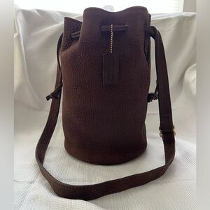 Vintage Coach Sonoma 4931 Drawstring Brown Pebbled Nubuck Leather USA Crossbody